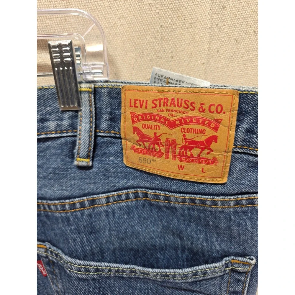 Levis 550 Relaxed Fit Tapered Leg Blue Denim Jeans Mens 44x30 2764